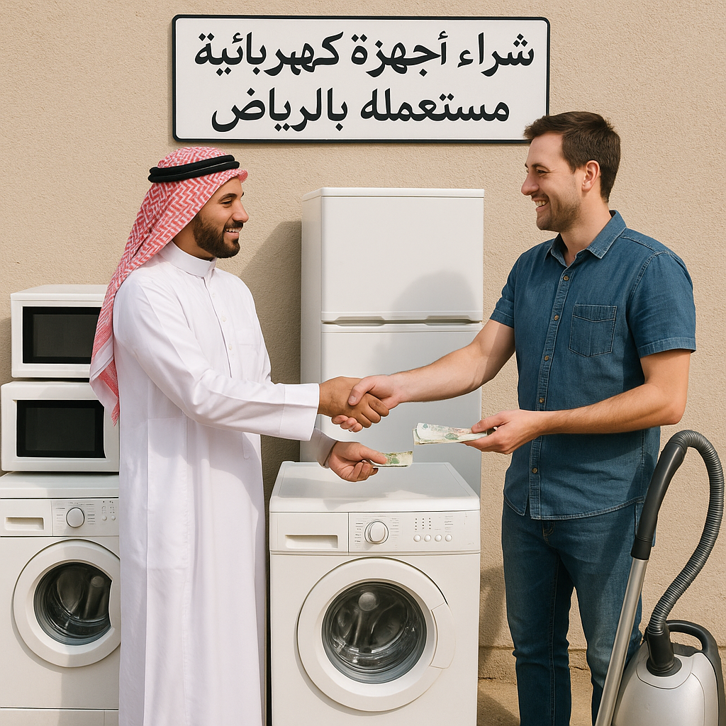 صوره بالذكاء الاصطناعي عن شراء أجهزة كهربائية مستعملة بالرياض